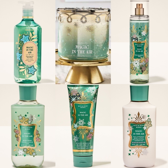 Bath & Body Works Magic in the Air 4 Piece Body Care & 3-Wick Candle Set NEW